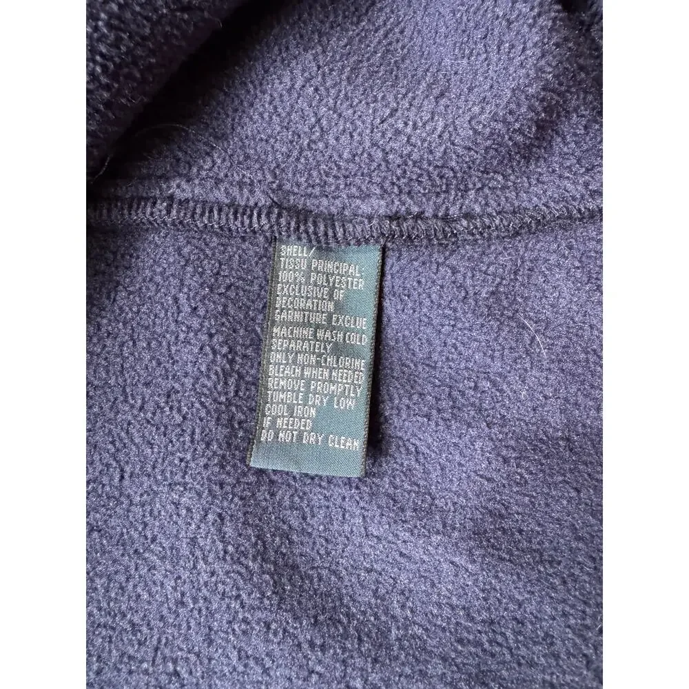 Polo Ralph Lauren Fleece Vest Mens XXL Navy Blue Green Trim Full Zip Gorpcore